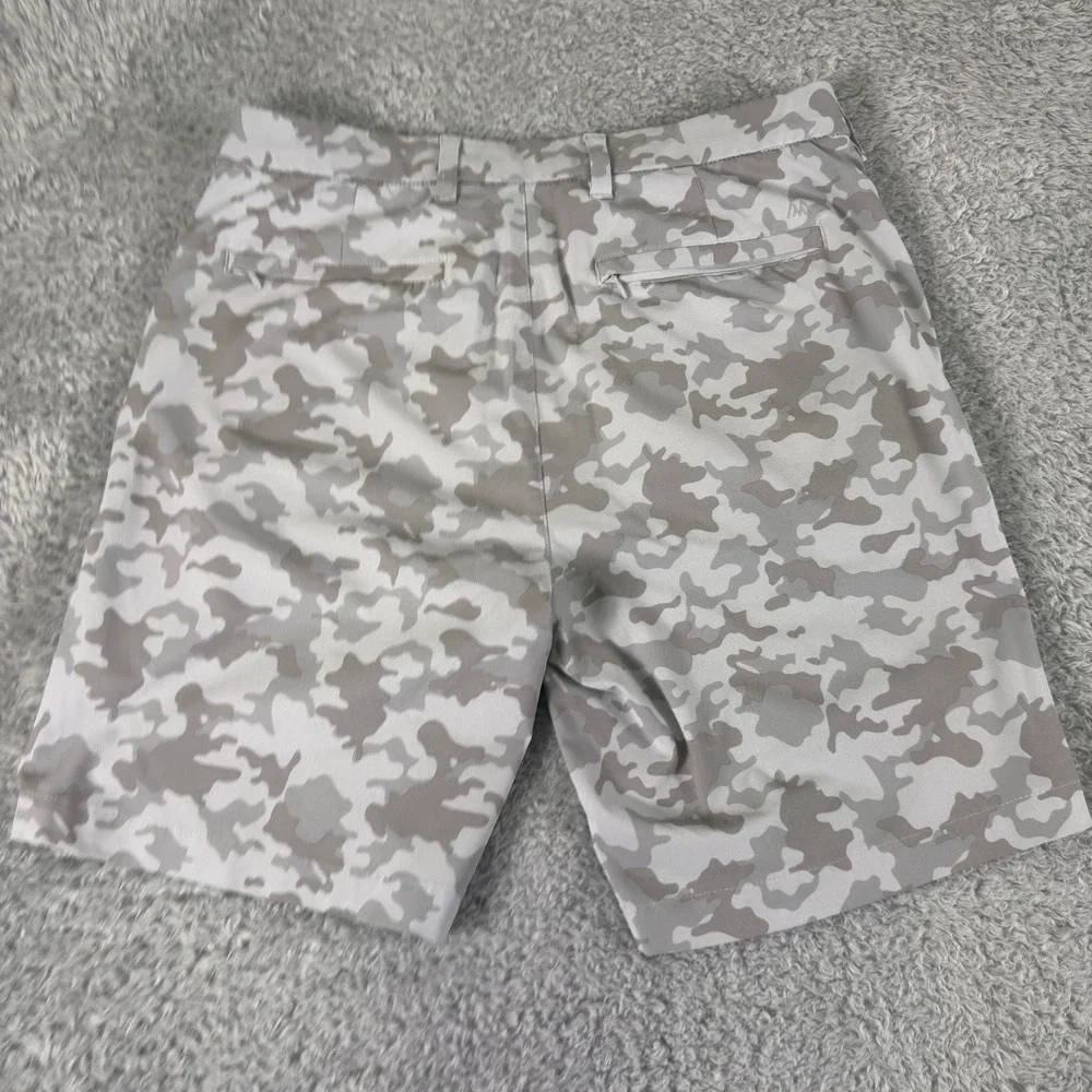 Mizzen+Main Helmsman Mens Performance Golf Shorts 30W Grey White Camo Stretch 8L